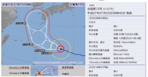 台風12号進路図